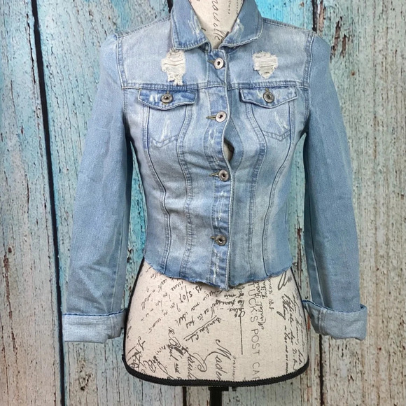 CI SONO Route 66 Cropped Embroidered Jean Jacket - Picture 8 of 12